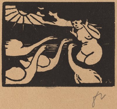 Banhista com cisnes (La bagneuse aux cygnes) de Félix Vallotton