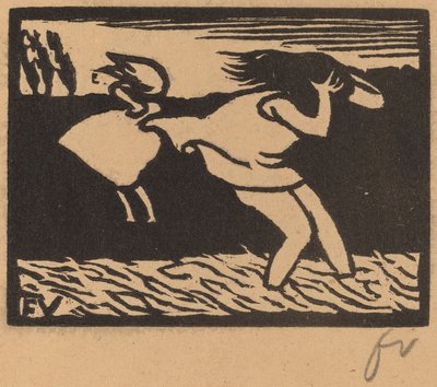 Banhistas apanhados em uma tempestade, 1893. de Félix Vallotton
