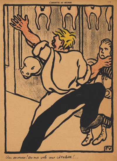 Crimes e Castigos XX, 777: Socorro! Minha costeleta está sendo roubada! de Félix Vallotton