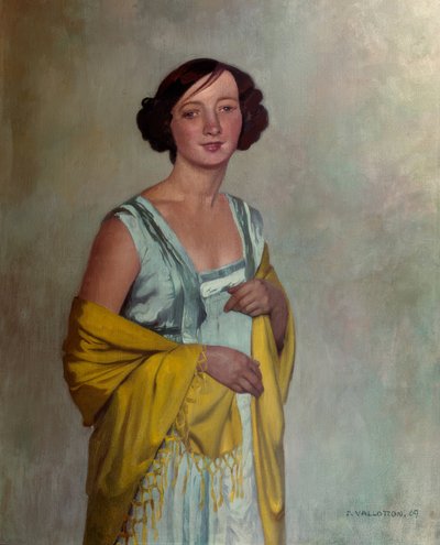 Retrato de uma senhora com um lenço amarelo de Félix Vallotton