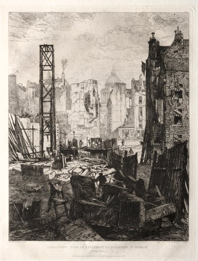 Demolições para a pavimentação do Boulevard St. Germain de Félix Vallotton