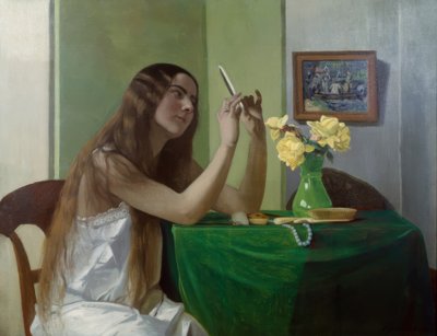 Jovem rapariga com espelho de Félix Vallotton