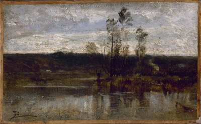 Riverside, entre 1850 e 1860 (óleo sobre papel sobre tela) de Félix Ziem