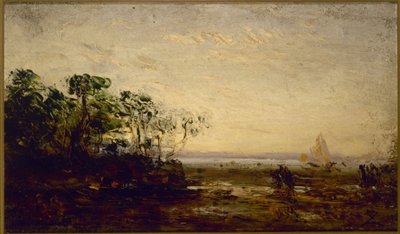 Martigues, efeito crepuscular, entre 1850 e 1900 (óleo sobre madeira) de Félix Ziem