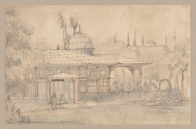 Pavilhão perto de uma mesquita, do século XIX. de Félix Ziem