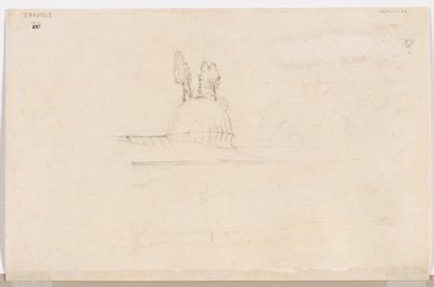 Esboço para o pavilhão perto de uma mesquita, de 1800. de Félix Ziem
