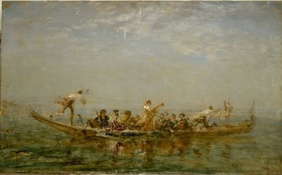 O caïque, entre 1880 e 1890 (óleo sobre madeira) de Félix Ziem