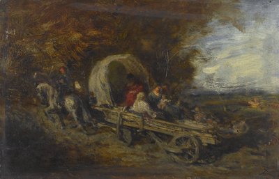 A carruagem, entre 1843 e 1844 (óleo sobre madeira) de Félix Ziem