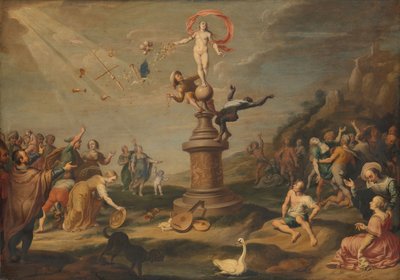Fortuna concedendo seus presentes, c.1645 (óleo no painel) de Floquet or Flocket Simon Flocquet