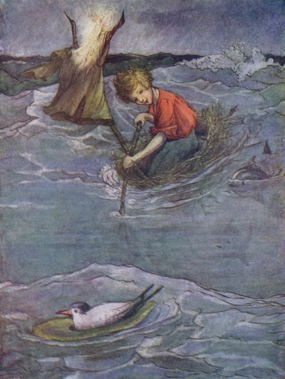 Ninho que o Pássaro do Nunca disse que trocava por um barco (litografia a cores) de Flora White