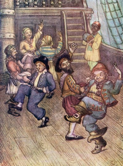 Yo-Ho, Piratas a cantar (litografia a cores) de Flora White
