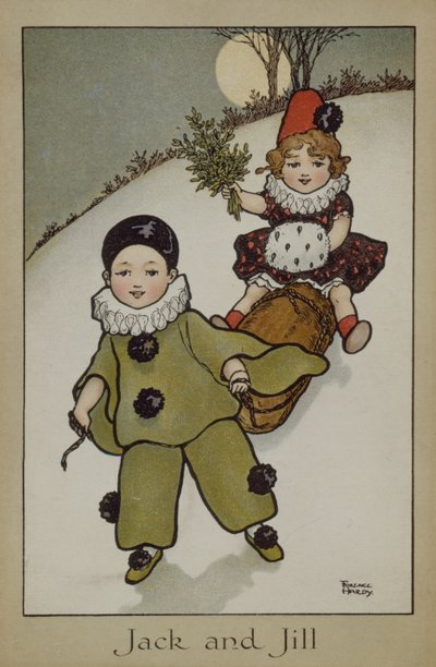 Jack e Jill, cartão vitoriano de Florence Hardy