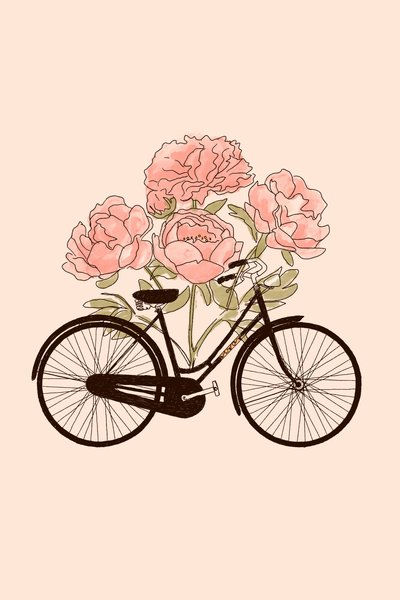 Bicicleta e flor : Paris, 2022 (digital) de Florent Bodart