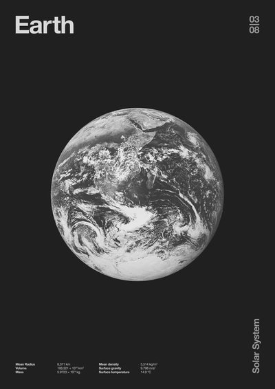 Terra : Minimal Planets Datas, 2023 (digital) de Florent Bodart