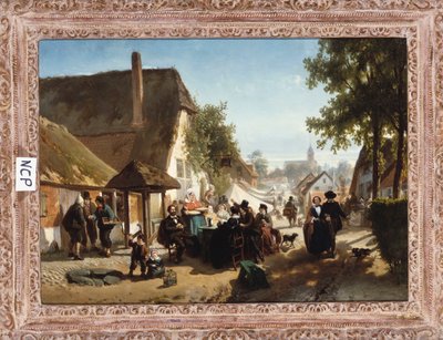Almoço na pousada, 1886 de Florent Nicolas Crabeels