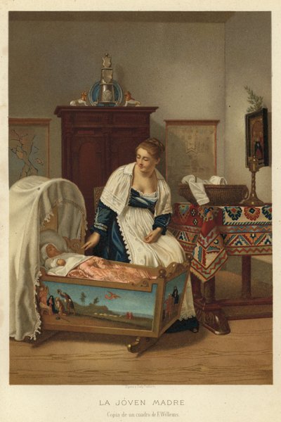 A jovem mãe (cromolitro) de Florent Willems