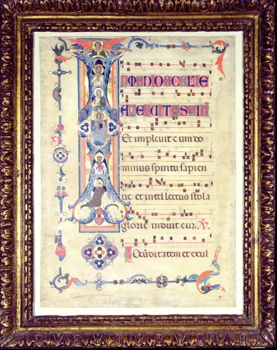 Gradual, caracterizando inicial historiated eu retratando São João Evangelista, c.1315 de Florentine School