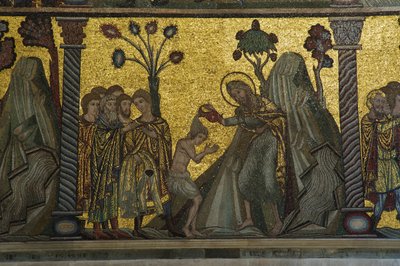 O batismo de Cristo (mosaico) de Florentine School