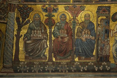Três santos do batistério (mosaico) de Florentine School