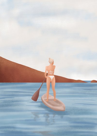Uma viagem tranquila de paddleboard de Flow Line