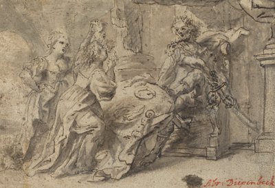 Filomela, Procne e o rei trácio Tereus de Follower of Abraham van Diepenbeeck