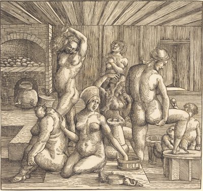 Banho Feminino de Follower of Albrecht Durer