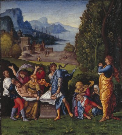 Holandês: A sepultura de Cristo A sepultura de Follower of Andrea Mantegna
