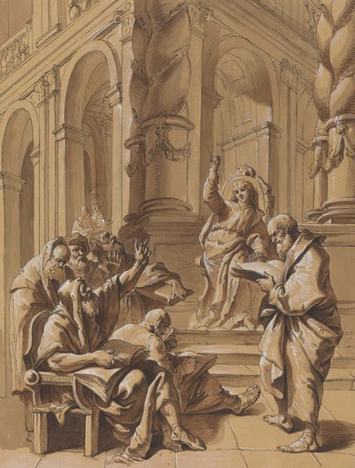 Cristo entre os médicos de Follower of Francesco Fontebasso