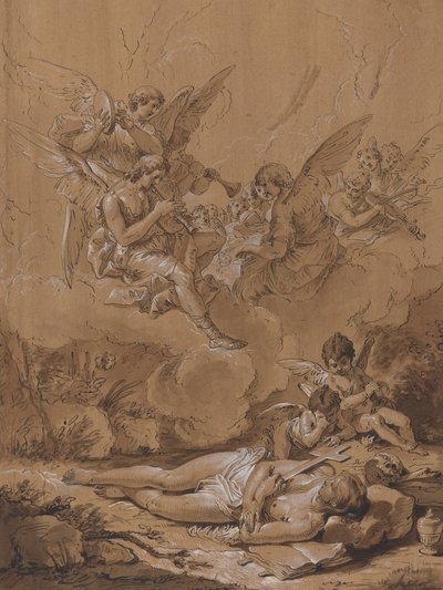 Morte da Madalena de Follower of Francesco Fontebasso