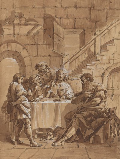Ceia em Emaús de Follower of Francesco Fontebasso