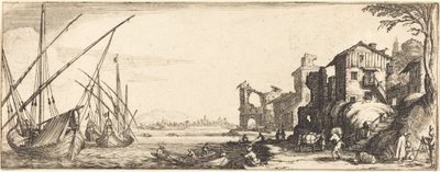 O pequeno porto de Follower of Jacques Callot