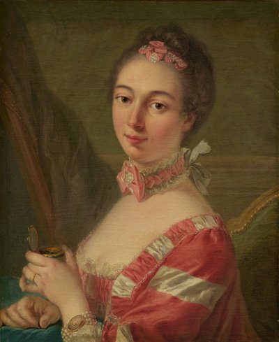 Retrato de uma senhora de Follower of Louis Michel Van Loo