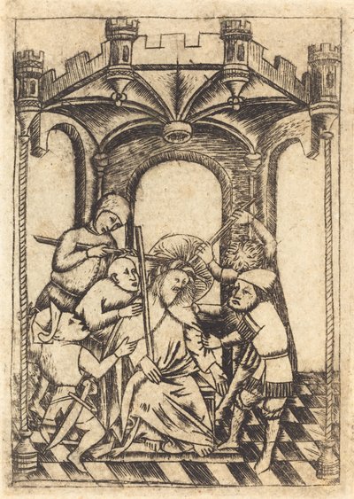A coroação de espinhos de Follower of Master of the Playing Cards