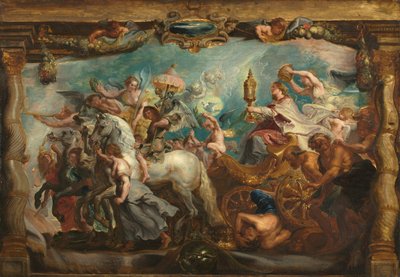 O triunfo da Igreja de Follower of Peter Paul Rubens