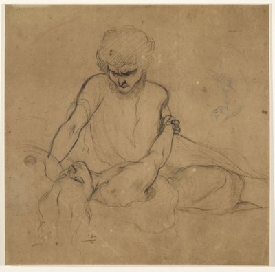 O sono de Parisina - Estudo para o Príncipe Azo e Parisina de Ford Madox Brown
