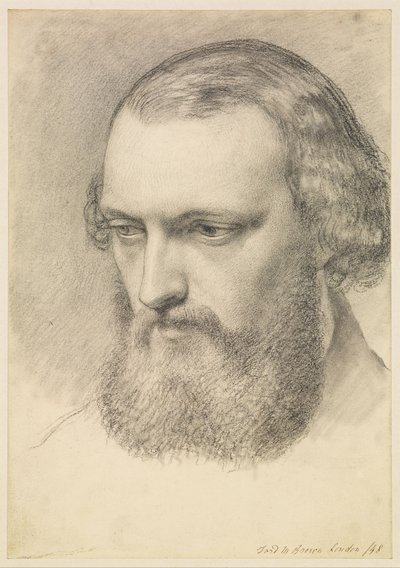 Retrato: Estudo da cabeça de Daniel Casey (vista de três quartos) de Ford Madox Brown