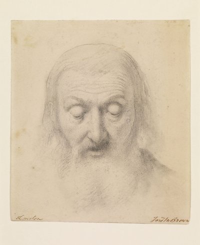 Wycliffe Lendo sua Tradução da Bíblia - Estudo para o Chefe de Wycliffe de Ford Madox Brown