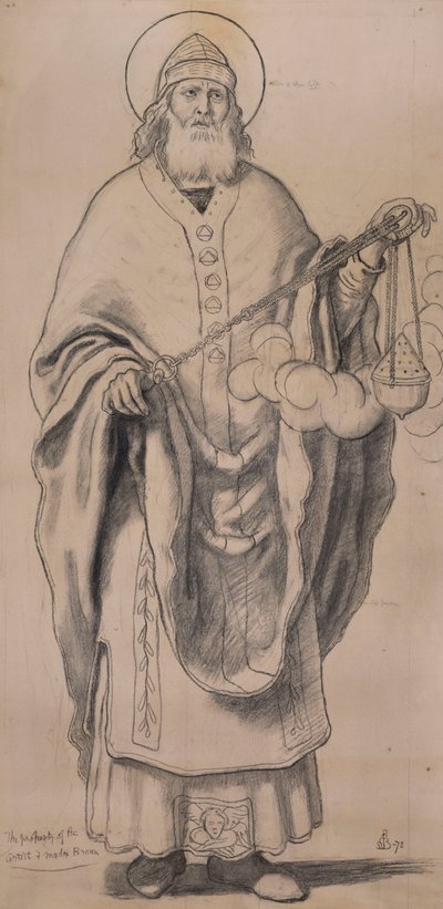 Zachariah, cartum para vitrais em Knaresborough, 1872 de Ford Madox Brown