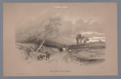 Viajantes numa estrada de campo com tempo tempestuoso
Estudos de figuras numa paisagem (título da série)
L