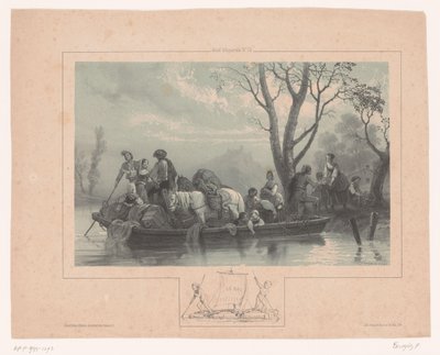 Ferry com cavalos e passageiros
Le bac (título sobre o objecto)
Motivos para aguarela (título da série)
Motivos d