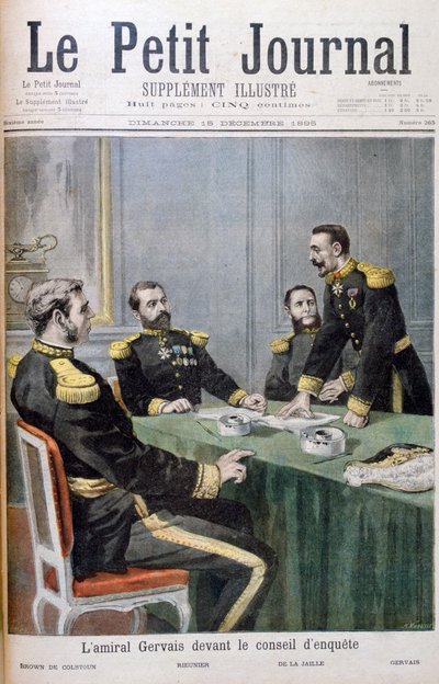 Almirante Gervais em frente ao conselho de investigação, 1895 de Fortuné Méaulle