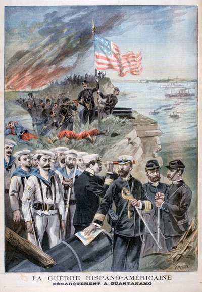 Desembarque de tropas em Guantánamo, Cuba, 1898. de Fortuné Méaulle