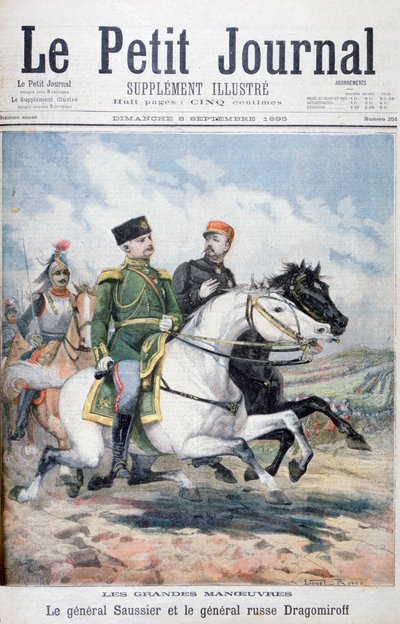 General francês Saussier e russo General Dragomirov, 1895 de Fortuné Méaulle