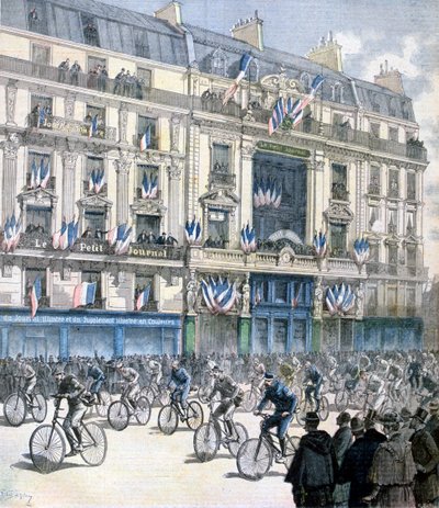 Início da corrida de bicicleta Paris-Brest-Paris, 1891 de Fortuné Méaulle