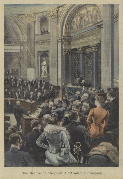Uma sessão de recepção na Academie Francaise, Paris de Fortune Louis Meaulle