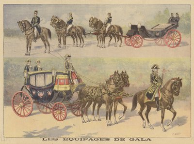 Carruagens usadas pelo czar e czarina da Rússia em sua visita à França de Fortune Louis Meaulle