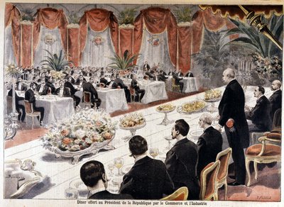 Jantar oferecido ao Presidente da República Felix Faure pelo Comércio e Indústria, "Le petit journal" 24 de outubro de Fortune Louis Meaulle