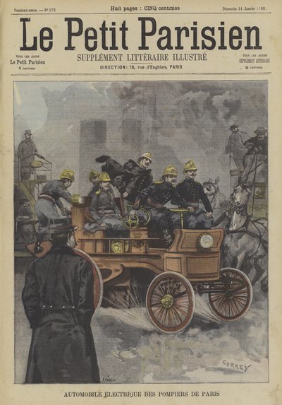 Motor de incêndio elétrico da Brigada de Incêndio de Paris de Fortune Louis Meaulle
