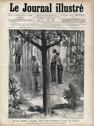 Quatro linchamentos negros, espancados até à morte e enforcados por assassinarem um mestre de obras na Florida. de Fortune Louis Meaulle