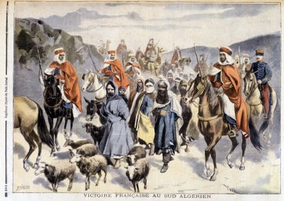 Vitória da França no Sul da Argélia - no "Le Petité Journal" de 28/03/1897 de Fortune Louis Meaulle
